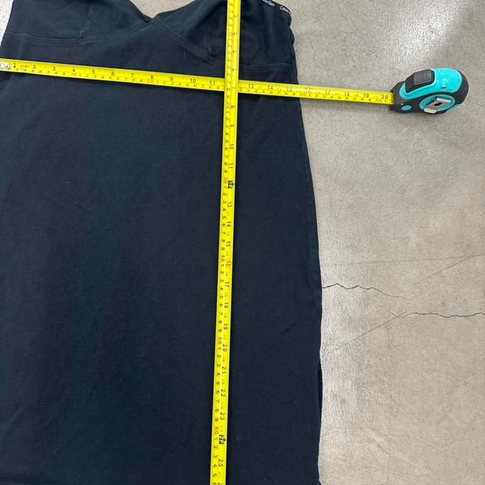 Calvin Klein Black Cotton Logo Strap Sleep Dress - Picture 7 of 8